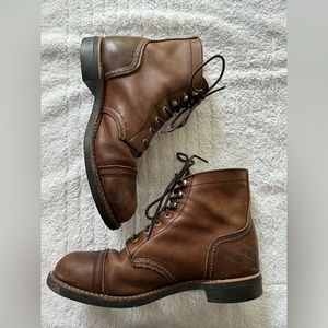Red Wing Heritage Iron Ranger Boot, Amber Harness Leather, Short boot, Size 8